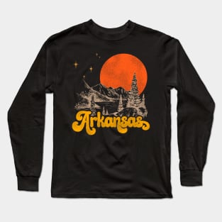 Vintage State of Arkansas Mid Century Distressed Aesthetic Long Sleeve T-Shirt